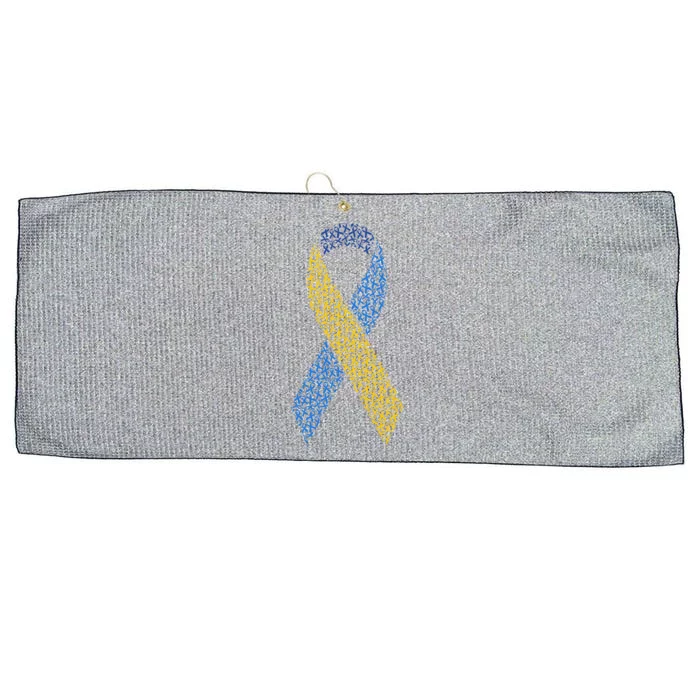 World Down Syndrome Day Awareness Ribbons Large Microfiber Waffle Golf Towel