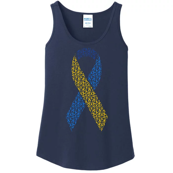 World Down Syndrome Day Awareness Ribbons Ladies Essential Tank