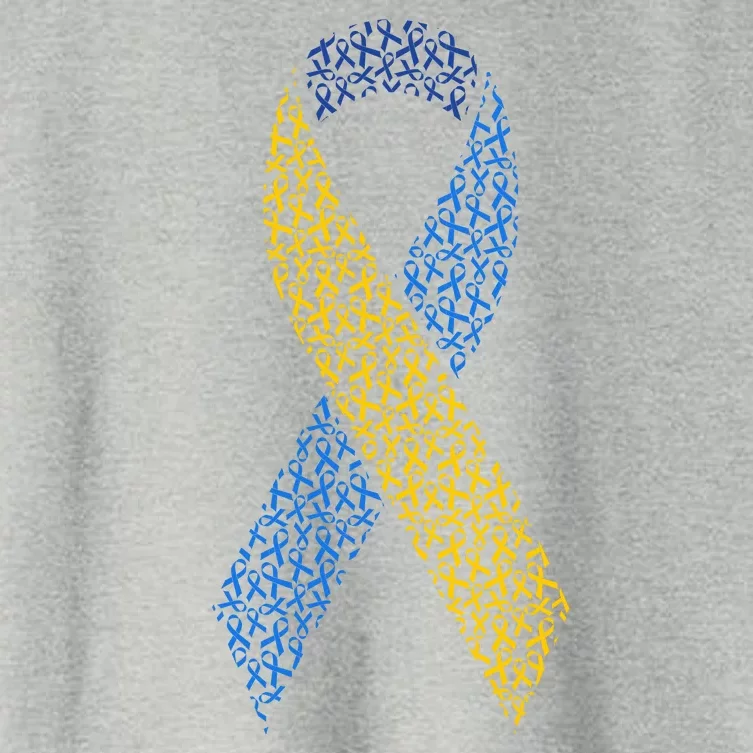 World Down Syndrome Day Awareness Ribbons Women's Crop Top Tee