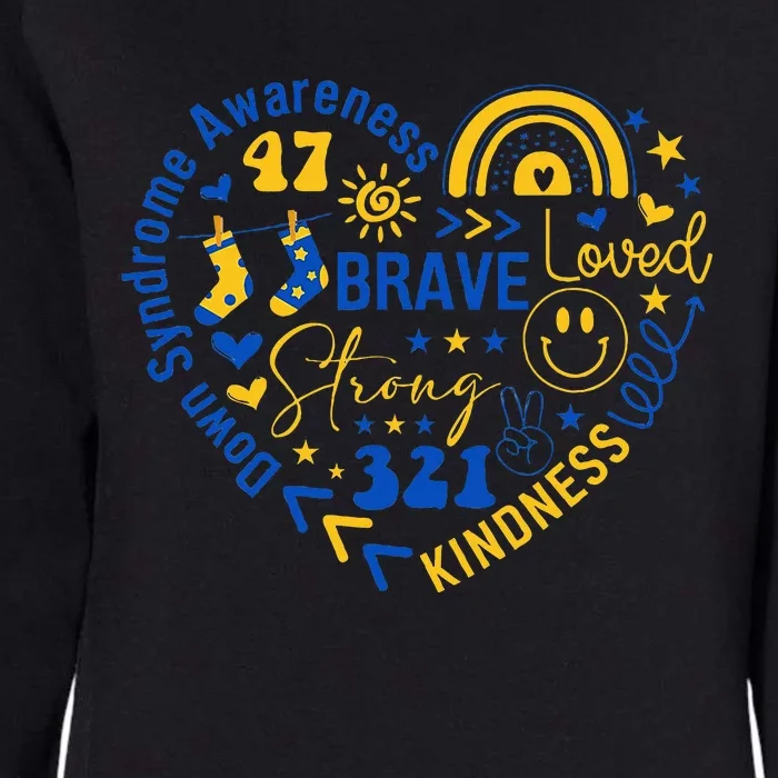 World Down Syndrome Day Awarenes 3.21 Blue And Yellow Heart Womens California Wash Sweatshirt