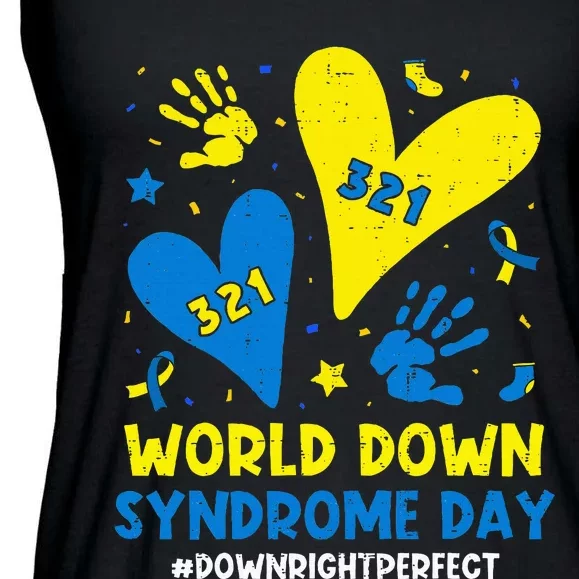 World Down Syndrome Day 321 Awareness Support Ladies Essential Flowy Tank