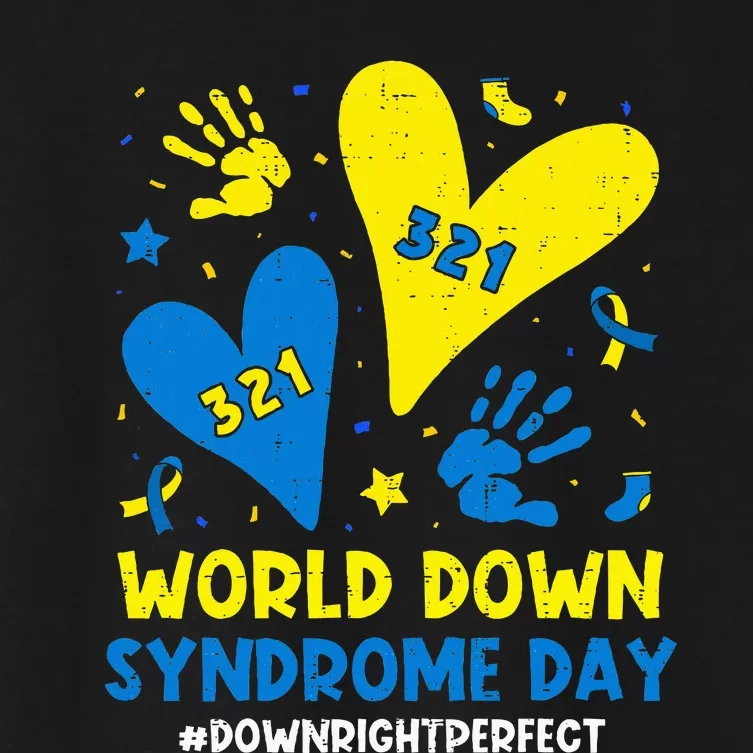 World Down Syndrome Day 321 Awareness Support Women's Crop Top Tee