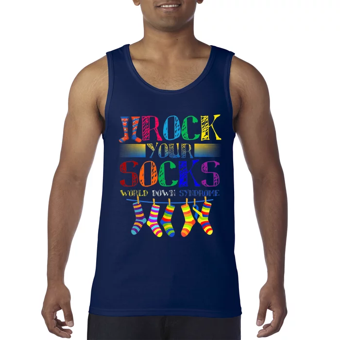 World Down Syndrome Day Rock Your Socks Globe Ribbon Tank Top