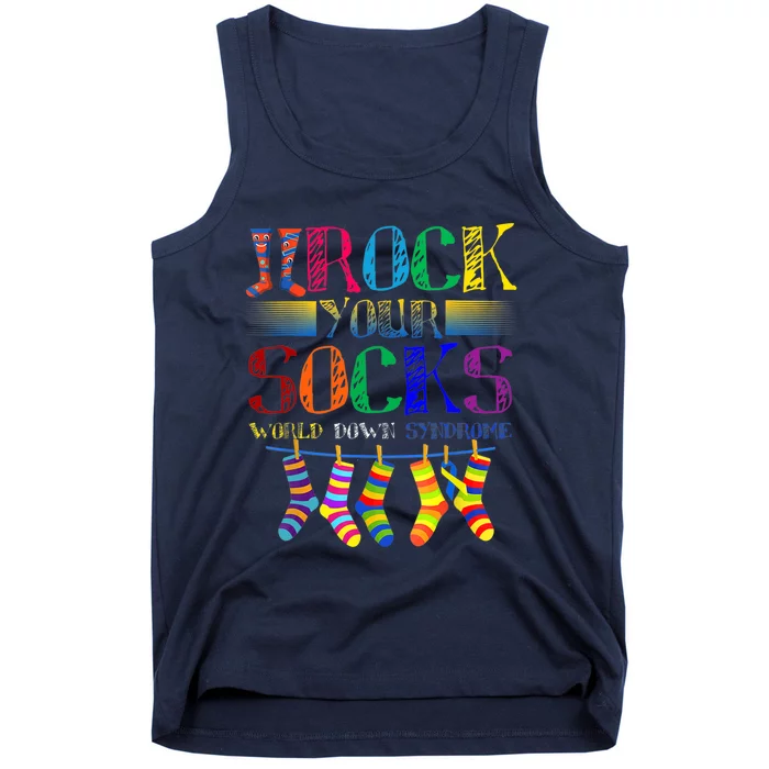 World Down Syndrome Day Rock Your Socks Globe Ribbon Tank Top