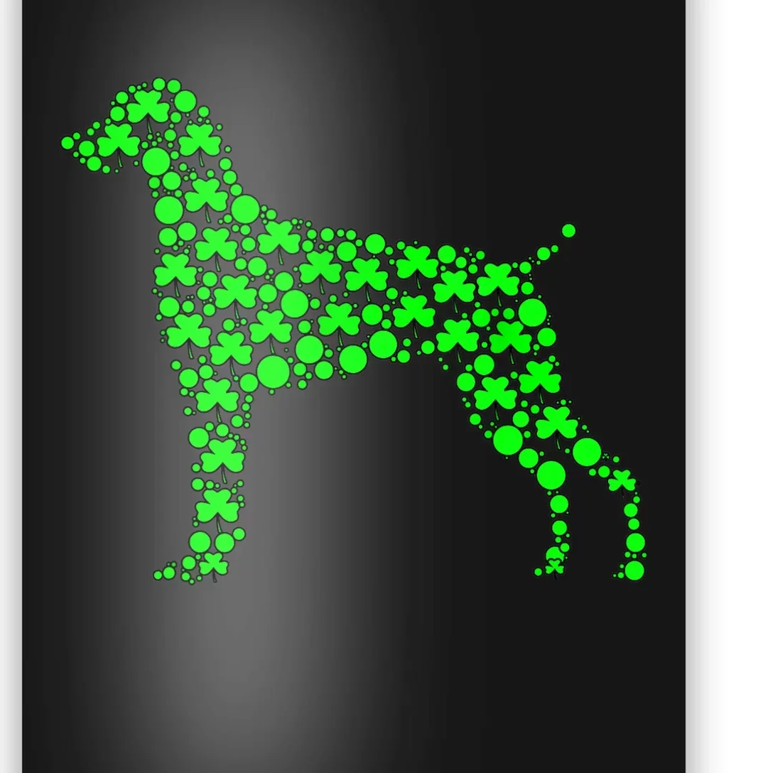 Weimaraner Dog Shamrock funny Leaf St Patrick Day Poster