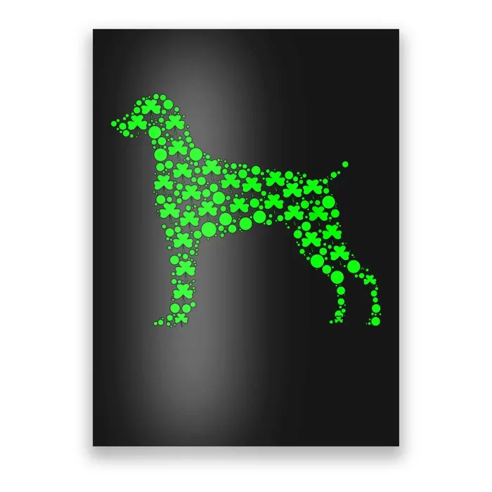 Weimaraner Dog Shamrock funny Leaf St Patrick Day Poster