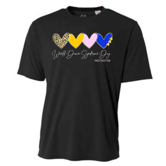 World Down Syndrome Day March 21st Awareness Heart Cooling Performance Crew T-Shirt