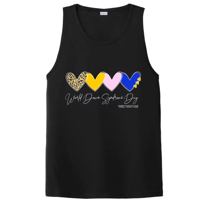 World Down Syndrome Day March 21st Awareness Heart Performance Tank