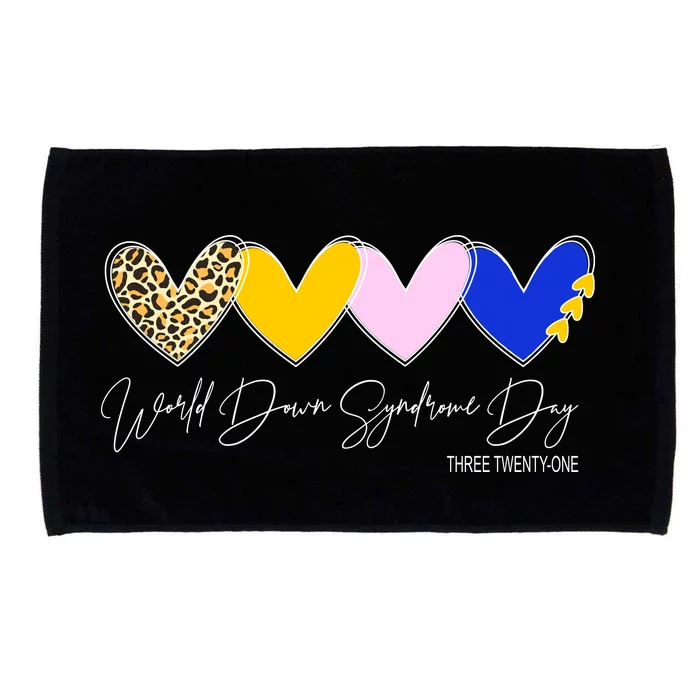 World Down Syndrome Day March 21st Awareness Heart Microfiber Hand Towel