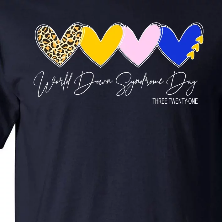 World Down Syndrome Day March 21st Awareness Heart Tall T-Shirt