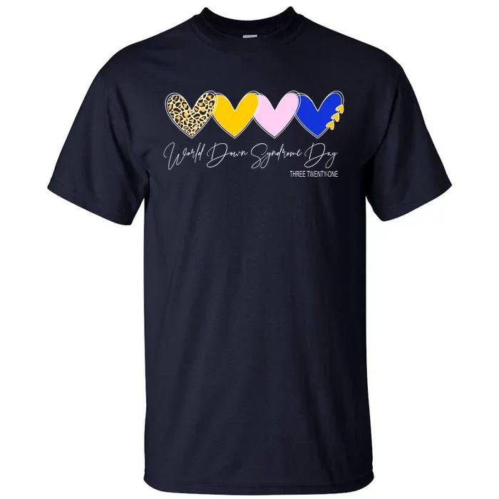 World Down Syndrome Day March 21st Awareness Heart Tall T-Shirt