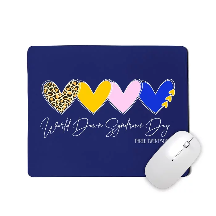 World Down Syndrome Day March 21st Awareness Heart Mousepad