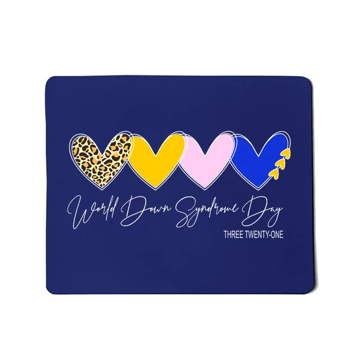 World Down Syndrome Day March 21st Awareness Heart Mousepad