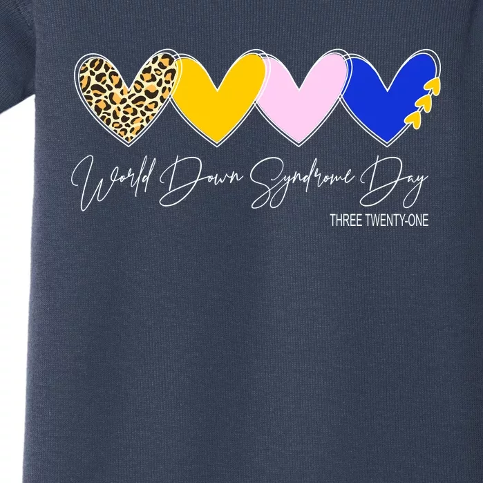 World Down Syndrome Day March 21st Awareness Heart Baby Bodysuit