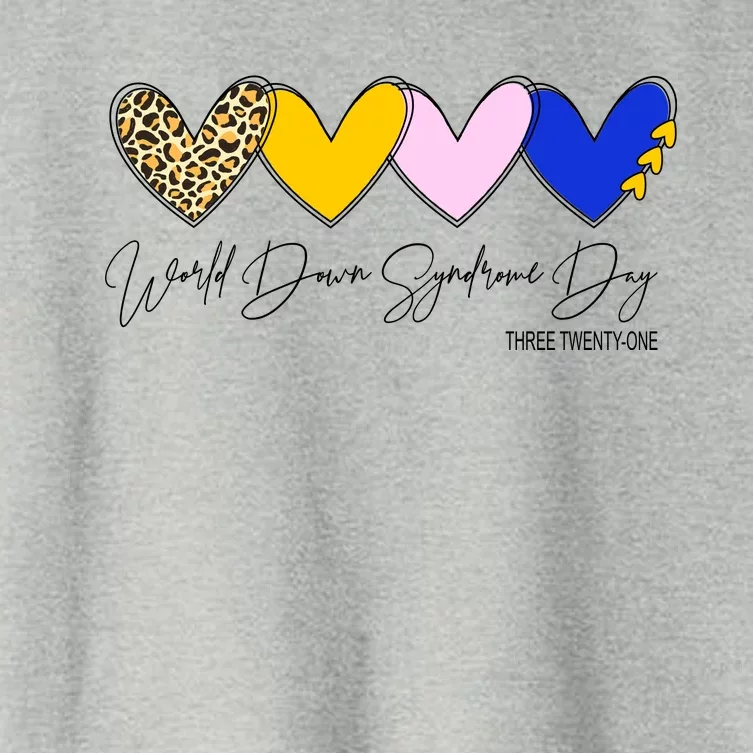 World Down Syndrome Day March 21st Awareness Heart Women's Crop Top Tee