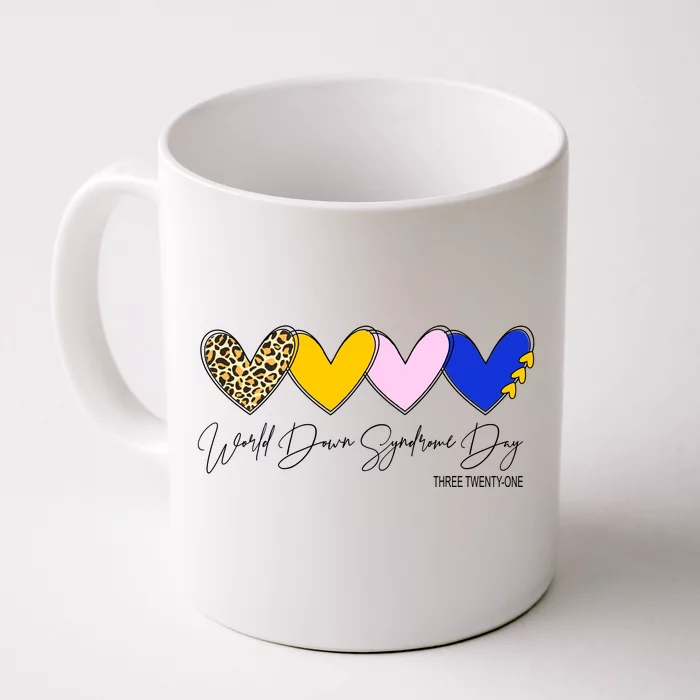 World Down Syndrome Day March 21st Awareness Heart Front & Back Coffee Mug