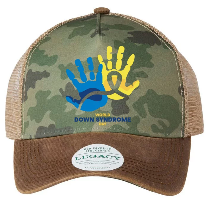 World Down Syndrome Day Handprint Awareness Legacy Tie Dye Trucker Hat