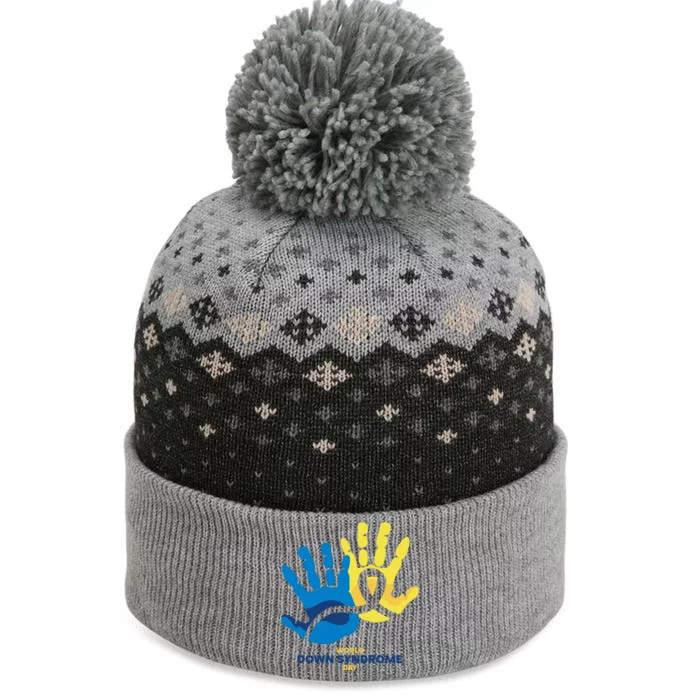 World Down Syndrome Day Handprint Awareness The Baniff Cuffed Pom Beanie