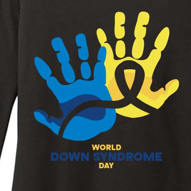 World Down Syndrome Day Handprint Awareness Womens CVC Long Sleeve Shirt