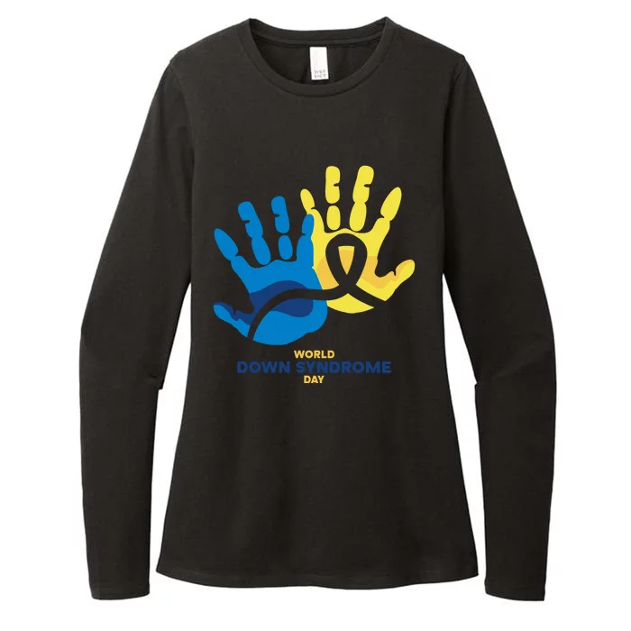 World Down Syndrome Day Handprint Awareness Womens CVC Long Sleeve Shirt