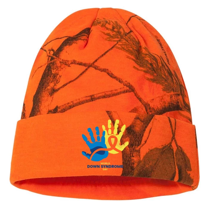 World Down Syndrome Day Handprint Awareness Kati - 12in Camo Beanie