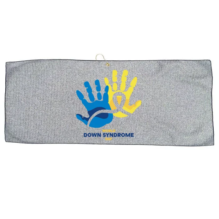 World Down Syndrome Day Handprint Awareness Large Microfiber Waffle Golf Towel