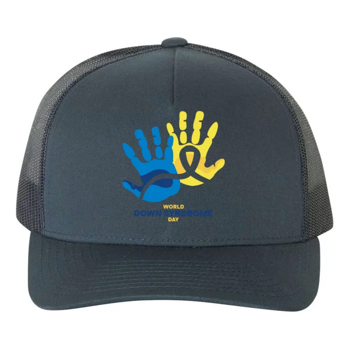 World Down Syndrome Day Handprint Awareness Yupoong Adult 5-Panel Trucker Hat