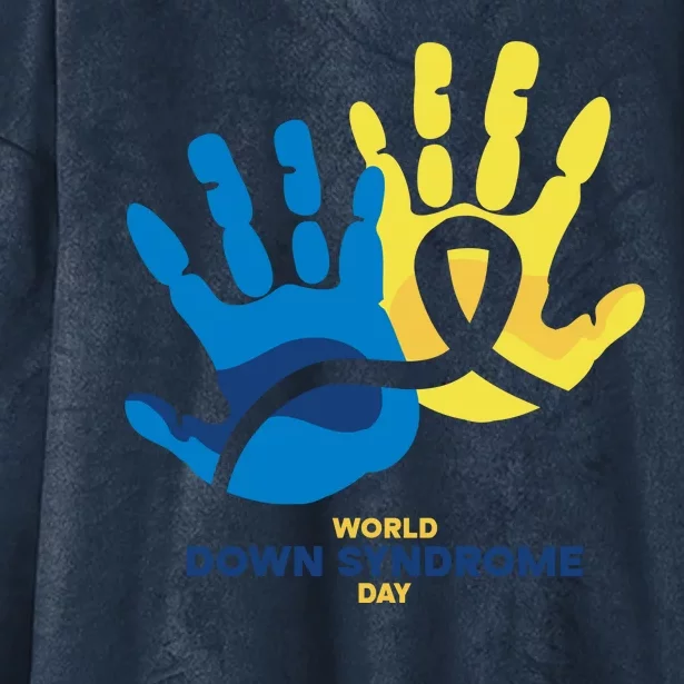 World Down Syndrome Day Handprint Awareness Hooded Wearable Blanket