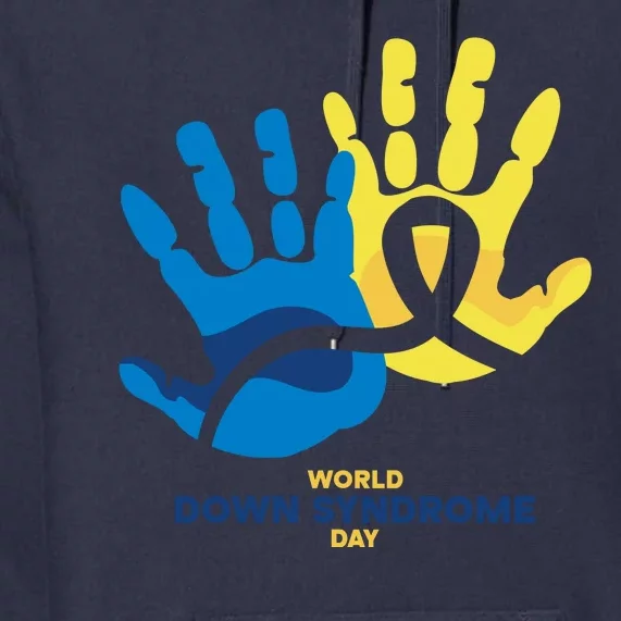 World Down Syndrome Day Handprint Awareness Premium Hoodie