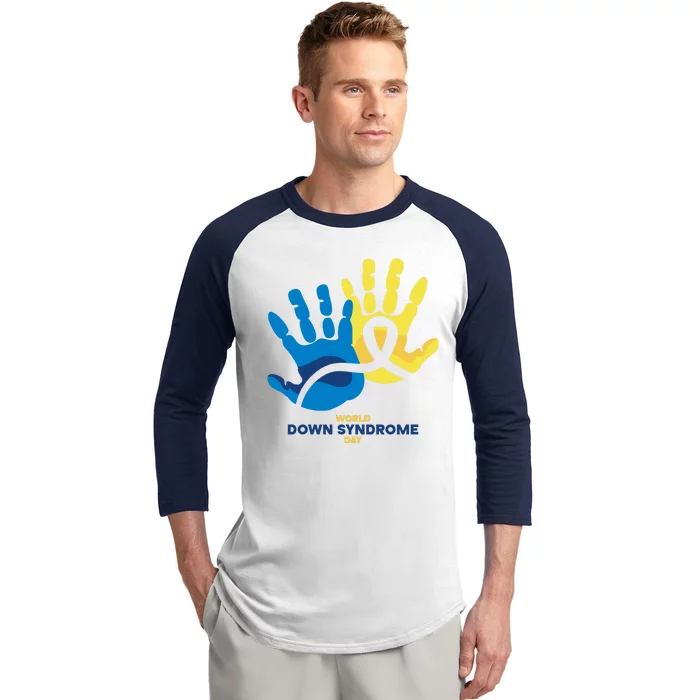 World Down Syndrome Day Handprint Awareness Baseball Sleeve Shirt