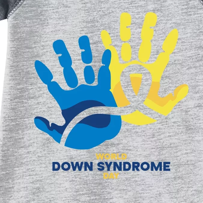 World Down Syndrome Day Handprint Awareness Infant Baby Jersey Bodysuit