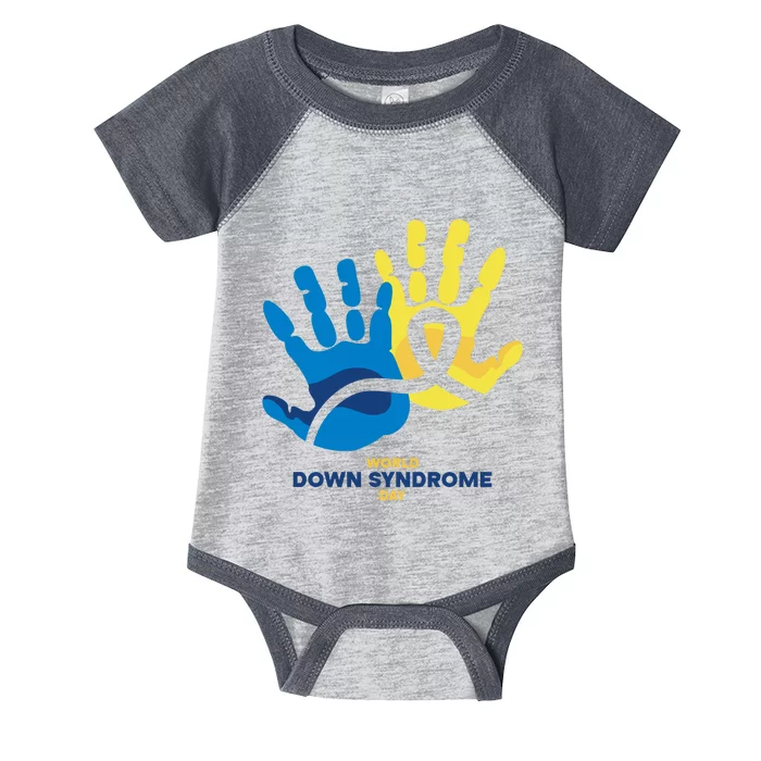 World Down Syndrome Day Handprint Awareness Infant Baby Jersey Bodysuit