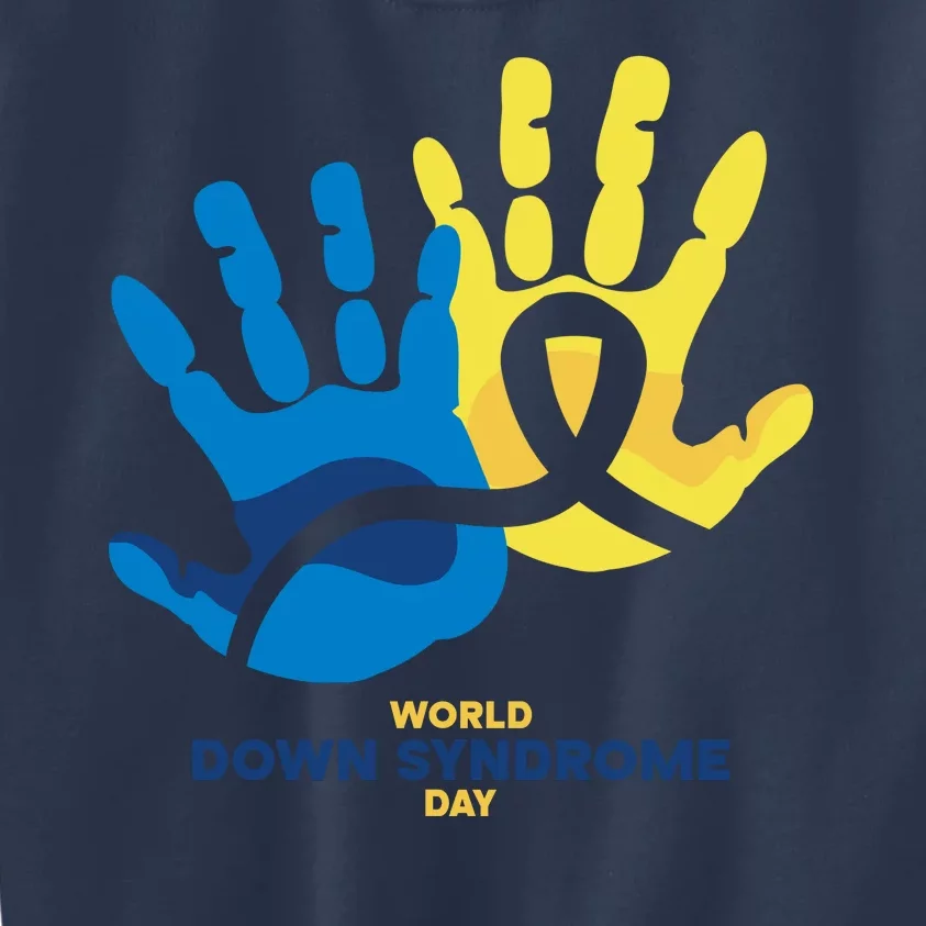 World Down Syndrome Day Handprint Awareness Kids Sweatshirt