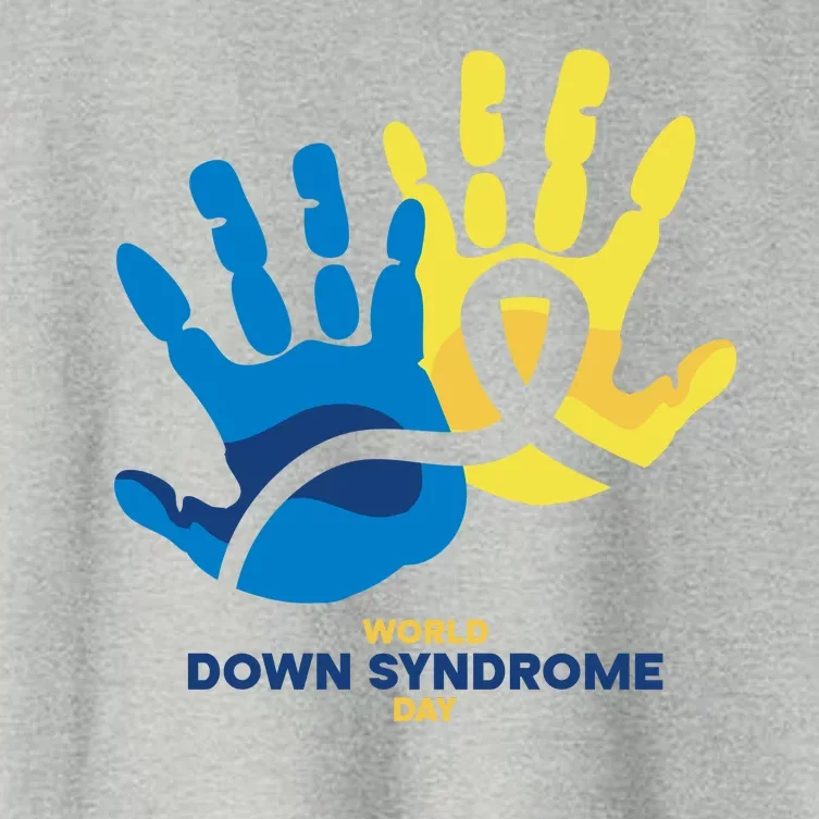 World Down Syndrome Day Handprint Awareness Women's Crop Top Tee