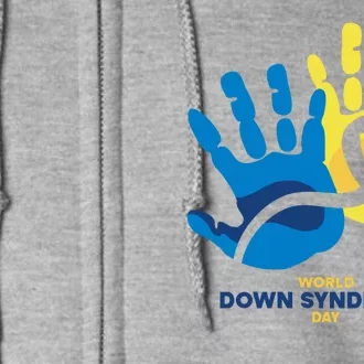 World Down Syndrome Day Handprint Awareness Full Zip Hoodie