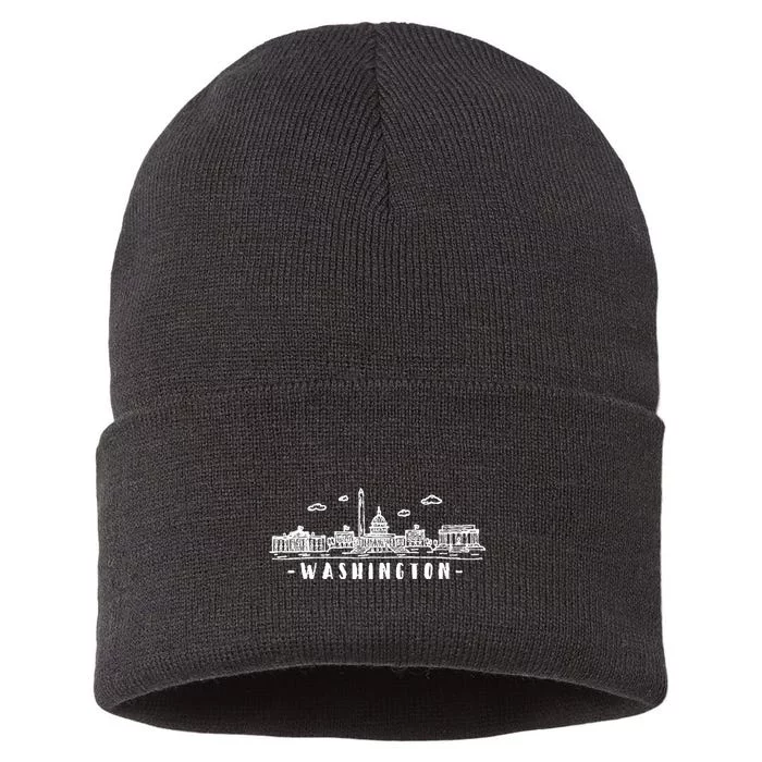 Washington Dc Skyline Sustainable Knit Beanie