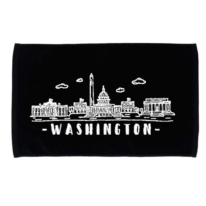 Washington Dc Skyline Microfiber Hand Towel