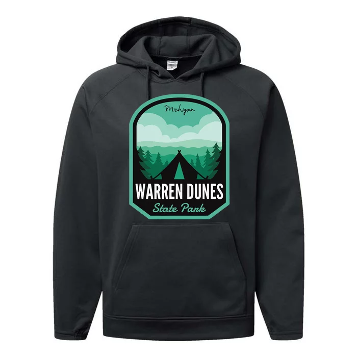 Warren Dunes State Park MI Camping Performance Fleece Hoodie