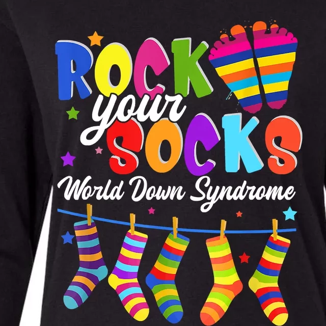 World Down Syndrome Day Rock Your Socks Awareness Womens Cotton Relaxed Long Sleeve T-Shirt