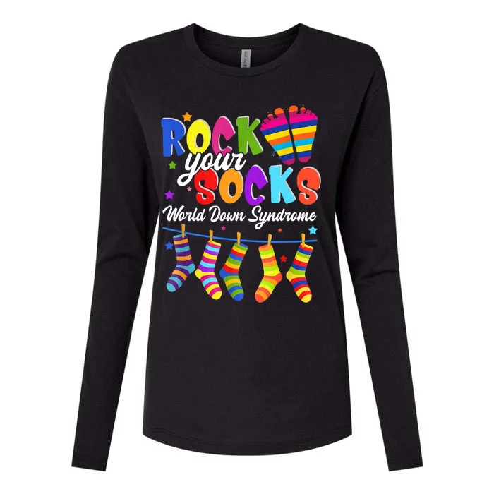 World Down Syndrome Day Rock Your Socks Awareness Womens Cotton Relaxed Long Sleeve T-Shirt