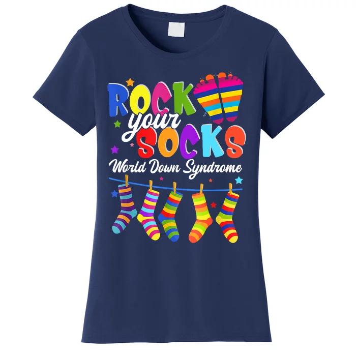 World Down Syndrome Day Rock Your Socks Awareness Women's T-Shirt