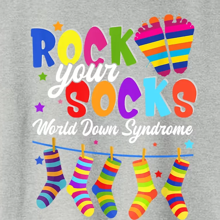 World Down Syndrome Day Rock Your Socks Awareness Women's Crop Top Tee