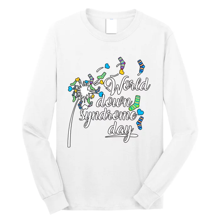 World Down Syndrome Day Extra Chromosome Dandelion Socks Down Syndrome Long Sleeve Shirt