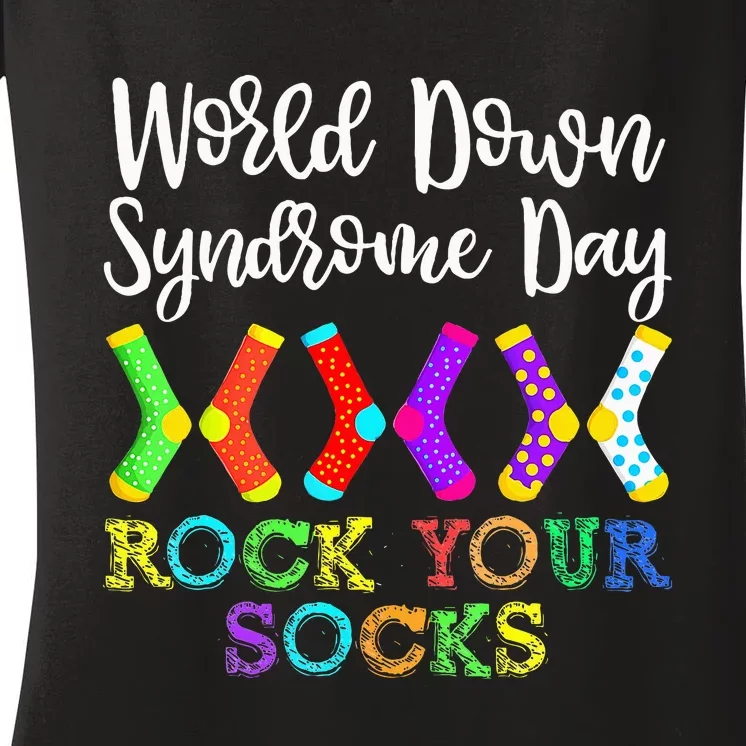 World Down Syndrome Awareness Day Women's V-Neck T-Shirt