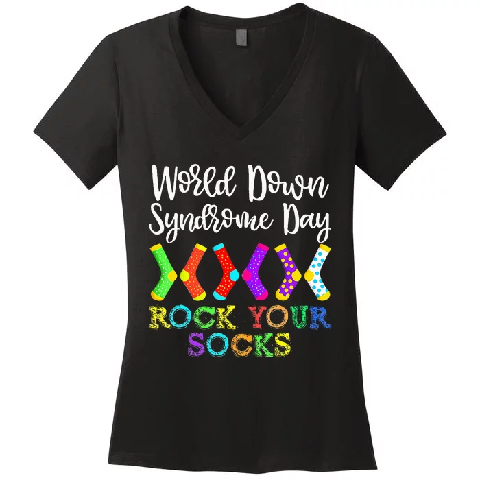 World Down Syndrome Awareness Day Women's V-Neck T-Shirt