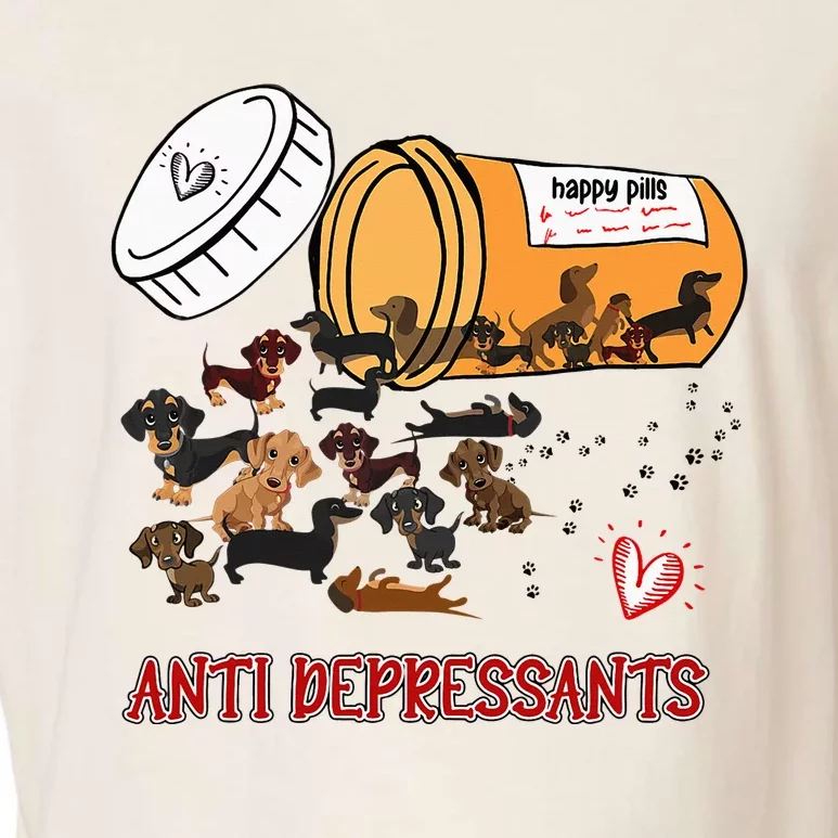 Wiener Dog Sausage Puppy Lover Antidepressants Dachshund Garment-Dyed Women's Muscle Tee