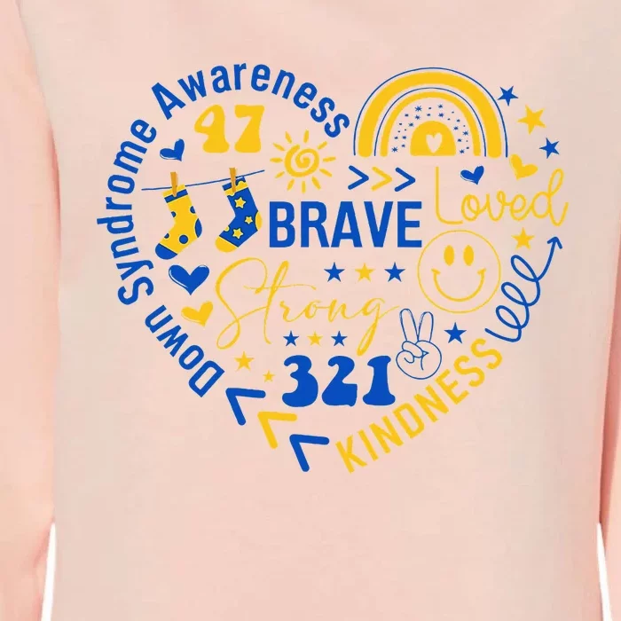 World Down Syndrome Day Awarenes 3.21 Heart Womens California Wash Sweatshirt