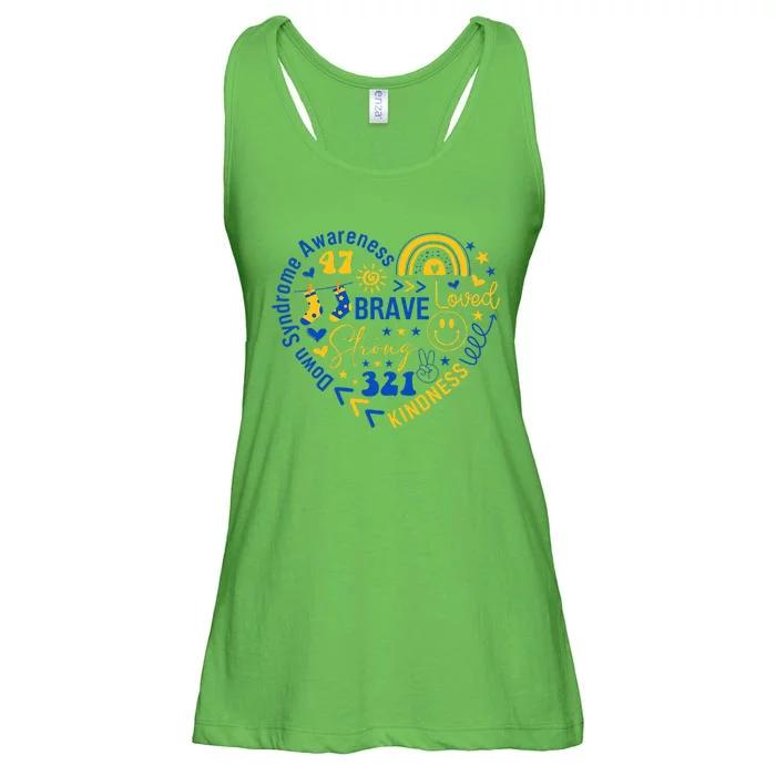 World Down Syndrome Day Awarenes 3.21 Heart Ladies Essential Flowy Tank