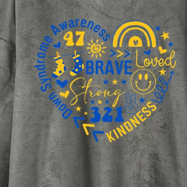 World Down Syndrome Day Awarenes 3.21 Heart Hooded Wearable Blanket