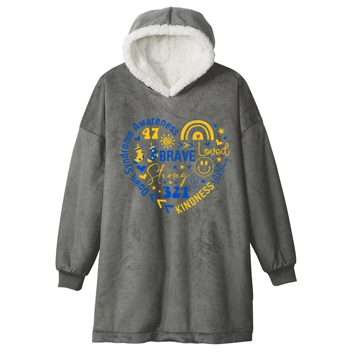 World Down Syndrome Day Awarenes 3.21 Heart Hooded Wearable Blanket